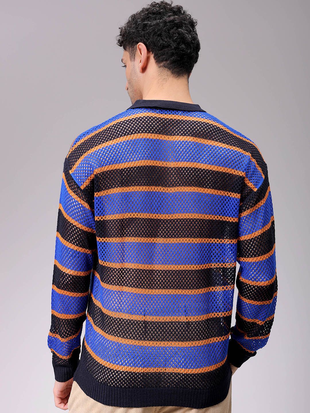 The Indian Garage Co Men Long Sleeves Striped Pullover