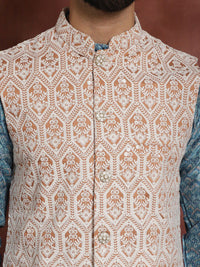 Anouk Geometric Printed Regular Thread Work Straight Kurta with Churidar