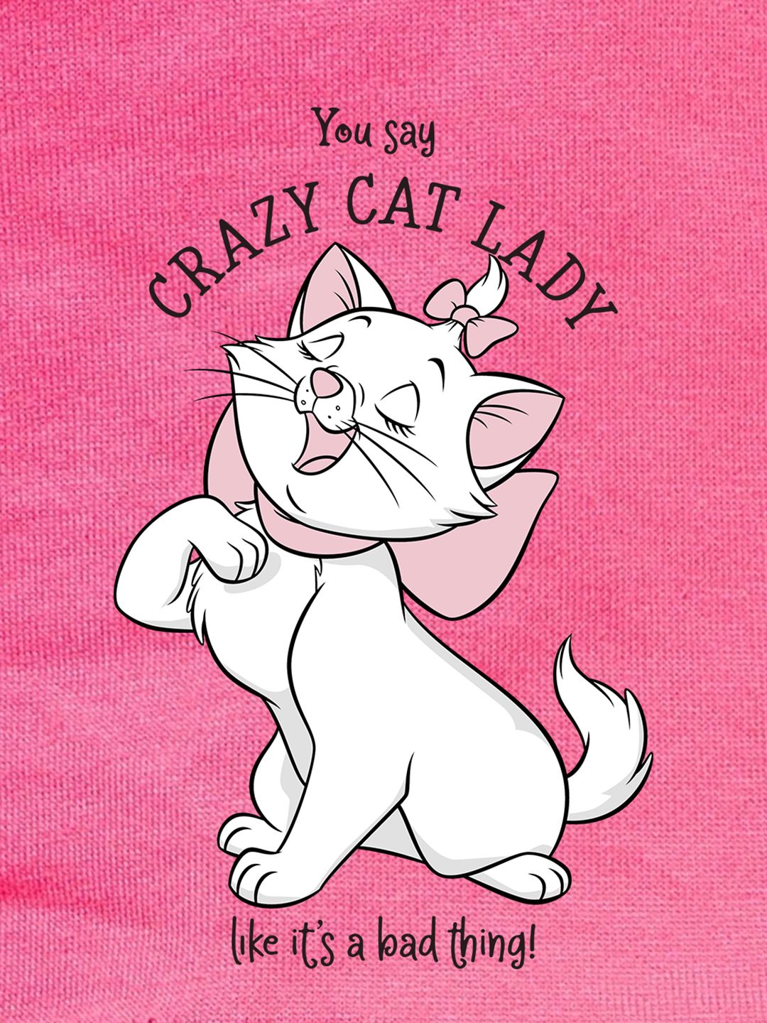 Bewakoof Official Disney Merchandise Women's Crazy Cat Lady Pure Cotton Oversized T-shirt