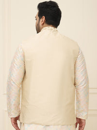 SOJANYA PLUS Lelaki Plus Size Printed Mandarin Collar Nehru Jaket