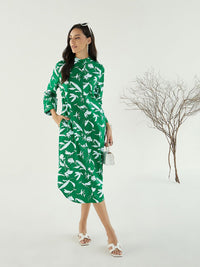 Pink Paprika by SASSAFRAS Conversational Print Shirt Midi Dress