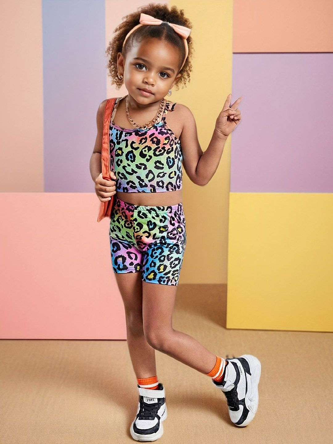 YK Girls Printed Top With Shorts