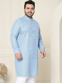 SOJANYA PLUS Size Ethnic Motifs Printed Band Collar Straight Kurta