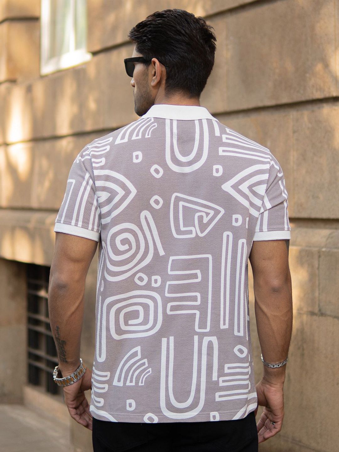 Powerlook Men Printed Polo Collar T-shirt