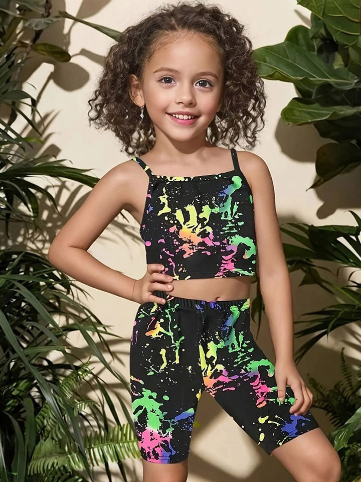 YK Girls Printed Top with Shorts
