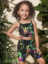 YK Girls Printed Top with Shorts