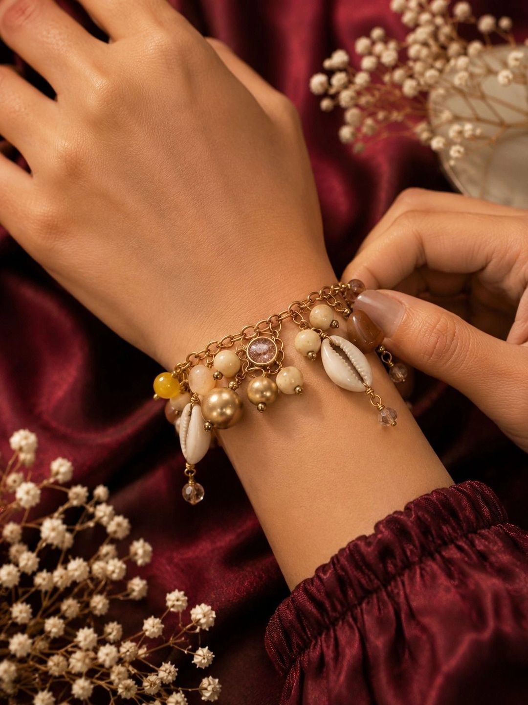 VOGUE PANASH Women Brass Gold-Plated Charm Bracelet