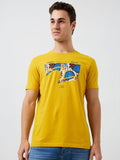 SPYKAR Men Graphic Printed Round Neck Cotton Slim Fit T-shirt