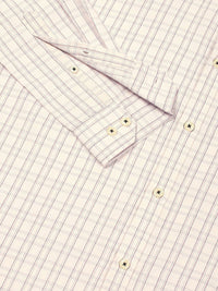 Thomas Scott Men Smart Spread Collar Checked Cotton Formal Shirt