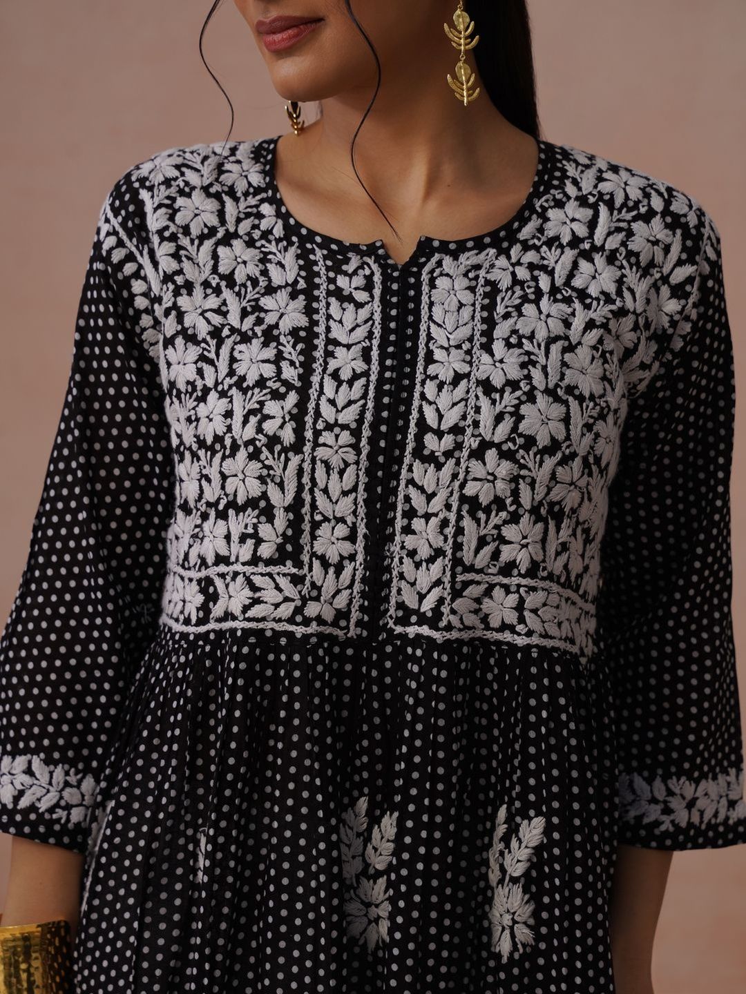 Motif Etnik House of Chikankari Cetak Pakaian Maxi