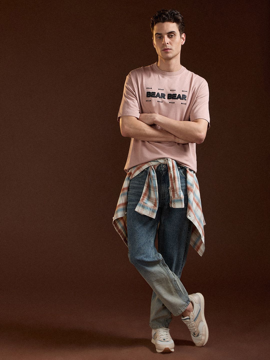 THE BEAR HOUSE Men Printed Drop-Shoulder Sleeves T-shirt