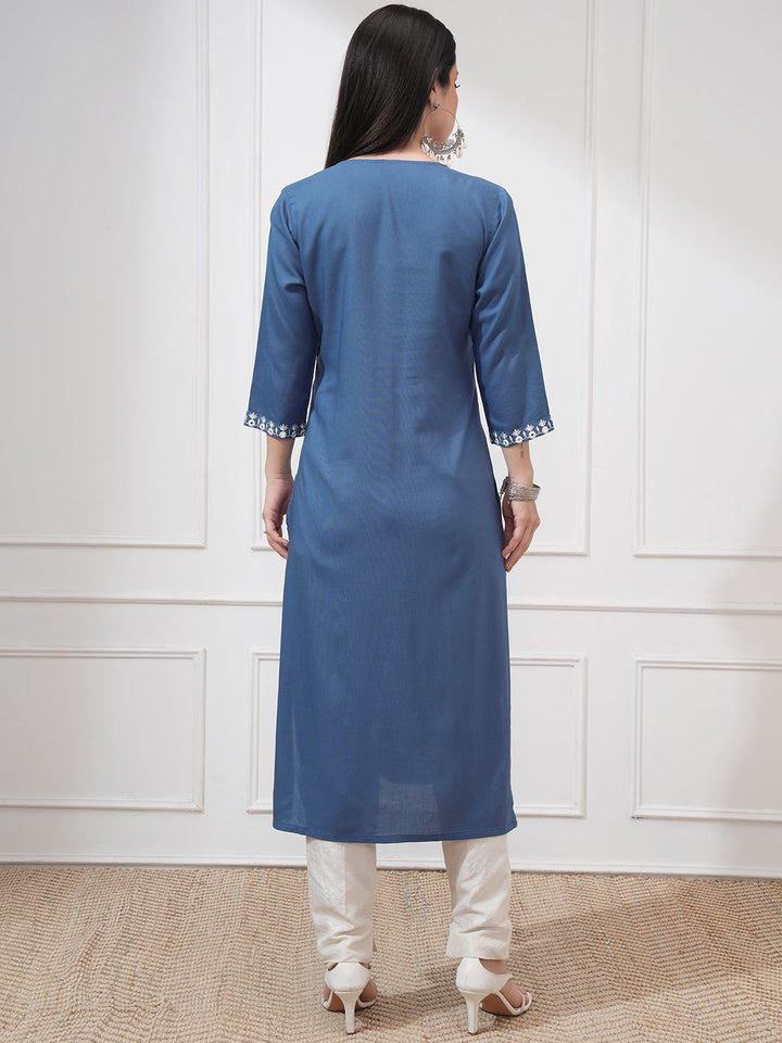 Vishudh Women Straight V Neck Kurta