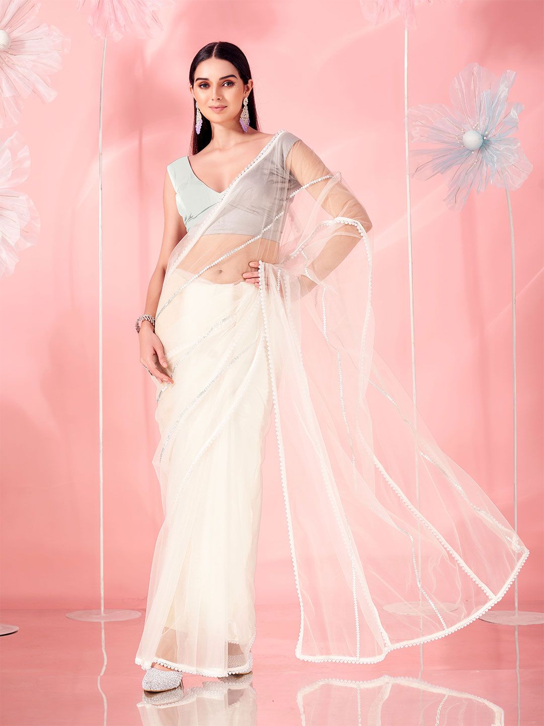 Tikhi Imli Embellished Beads and Stones Saree