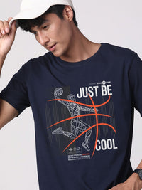 Pek ADRO Lelaki dengan 3 T-shirt Kapas Leher Bulat Bercetak Grafik