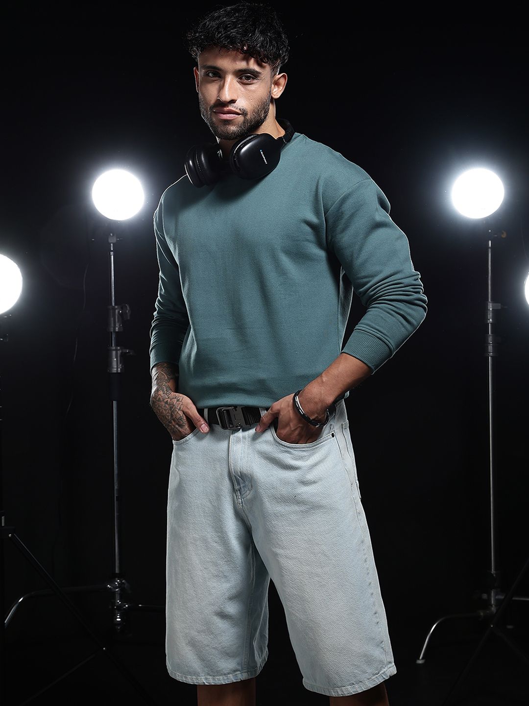Eszett Lelaki Cotton Pullover Sweatshirt Biasa
