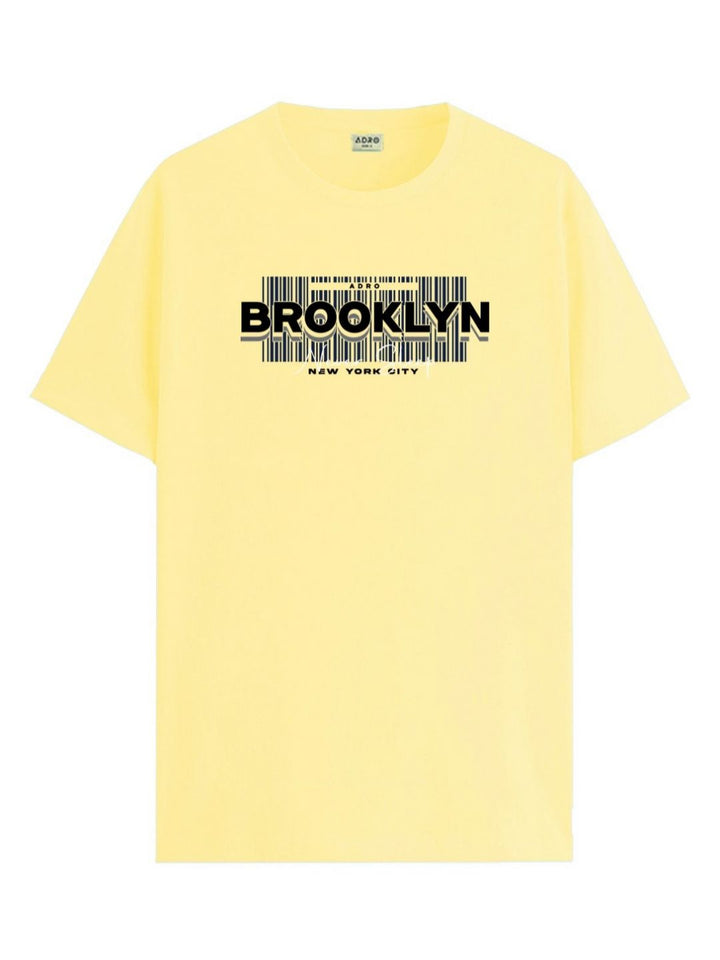 ADRO Typography Printed Round Neck Cotton T-shirt