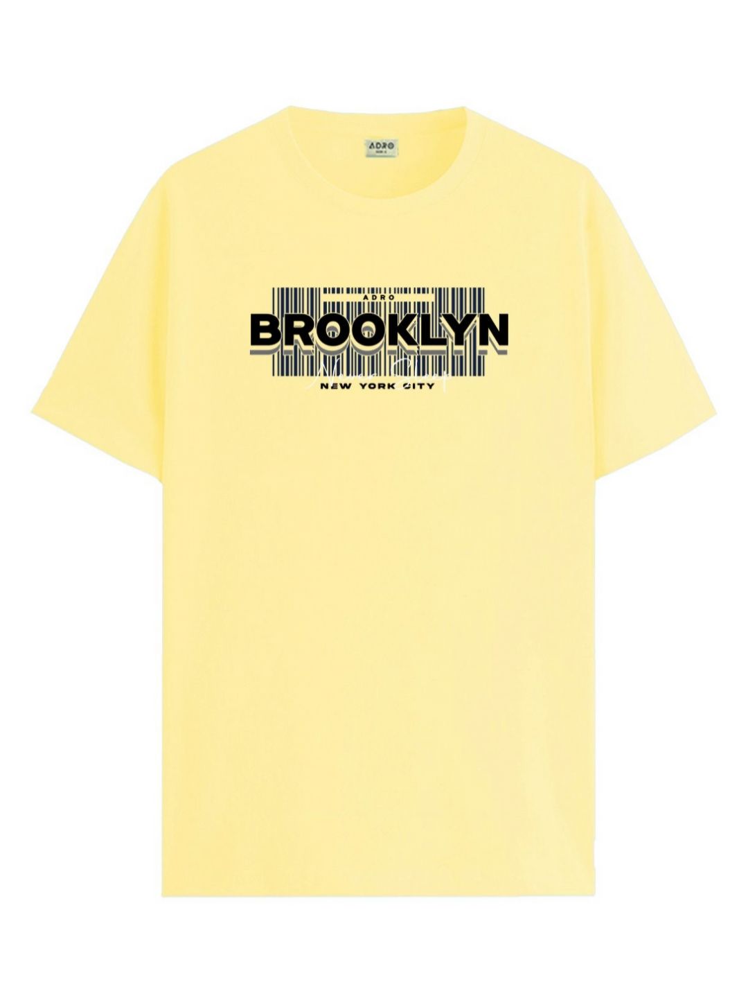 ADRO Typography Printed Round Neck Cotton T-shirt