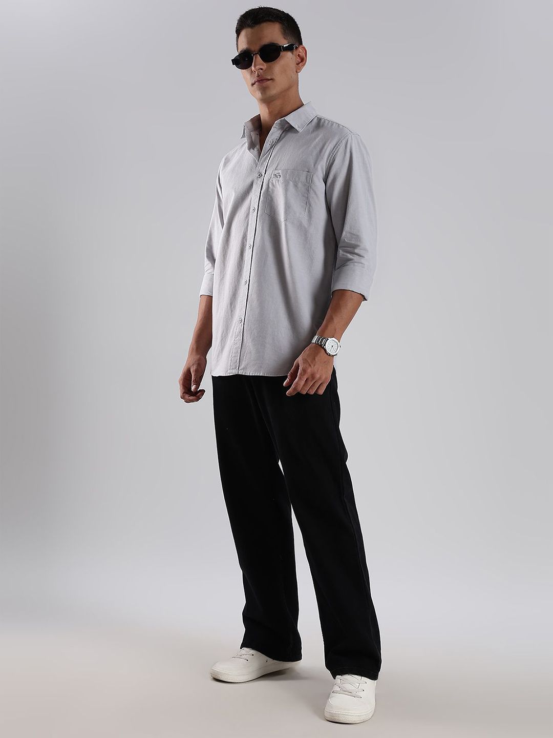 ADRO Standard Spread Collar Cotton Casual Shirt