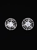 PANASH 925 Sterling Silver Rhodium-Plated Solitaire Cubic Zirconia Classic Studs