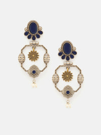 Priyaasi Silver-Pakal Batu Kontemporari Berkala & Manik-manik Anting-anting Kemp