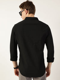 Thomas Scott Men Smart Button-Down Collar Textured Solid Slim Fit Casual Shirt