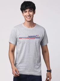 Pek ADRO Lelaki dengan 3 T-shirt Kapas Leher Bulat Bercetak Grafik