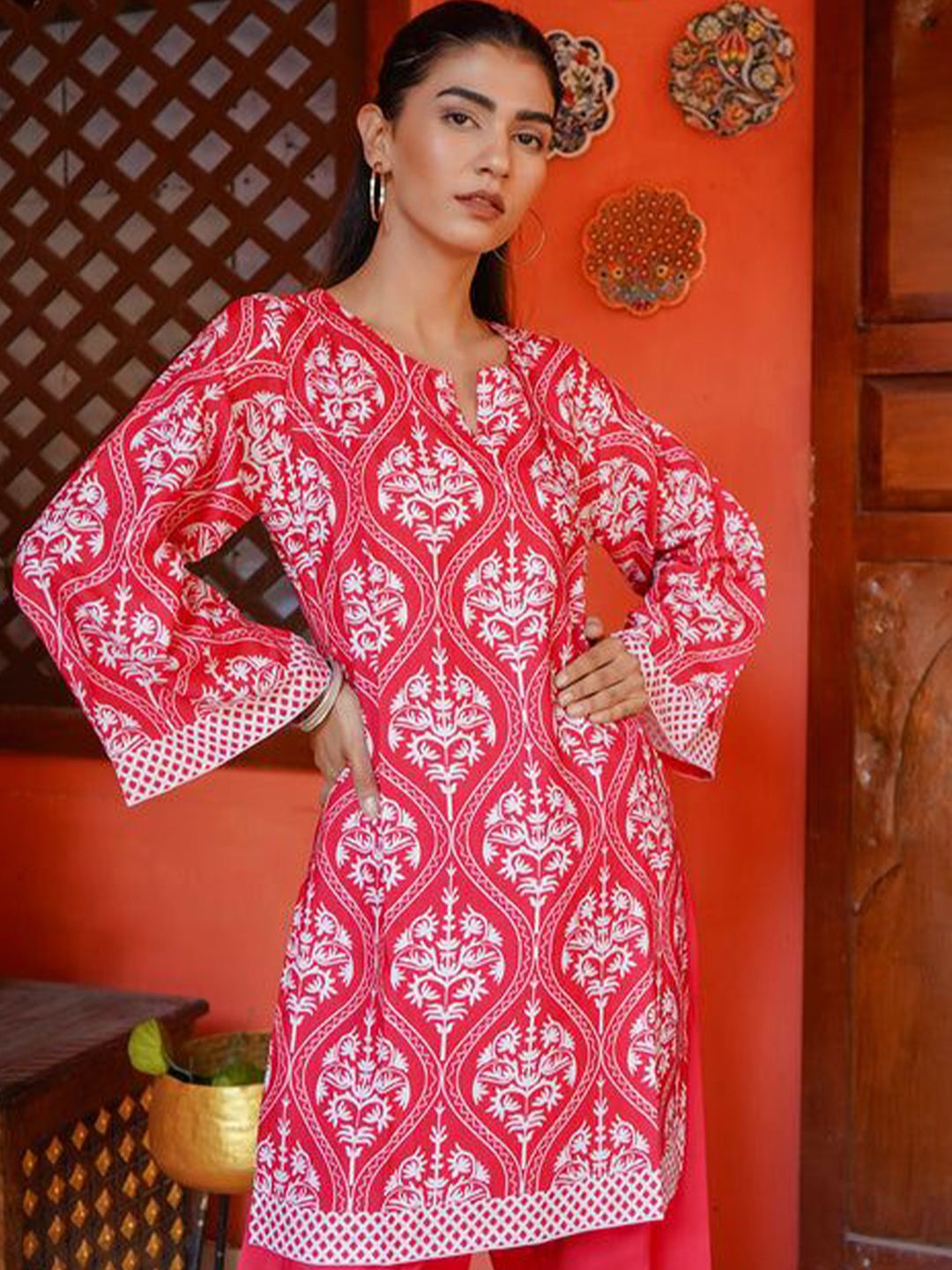 HOUSE OF KARI Printkari Ethnic Motifs Printed Tunic with Trouser