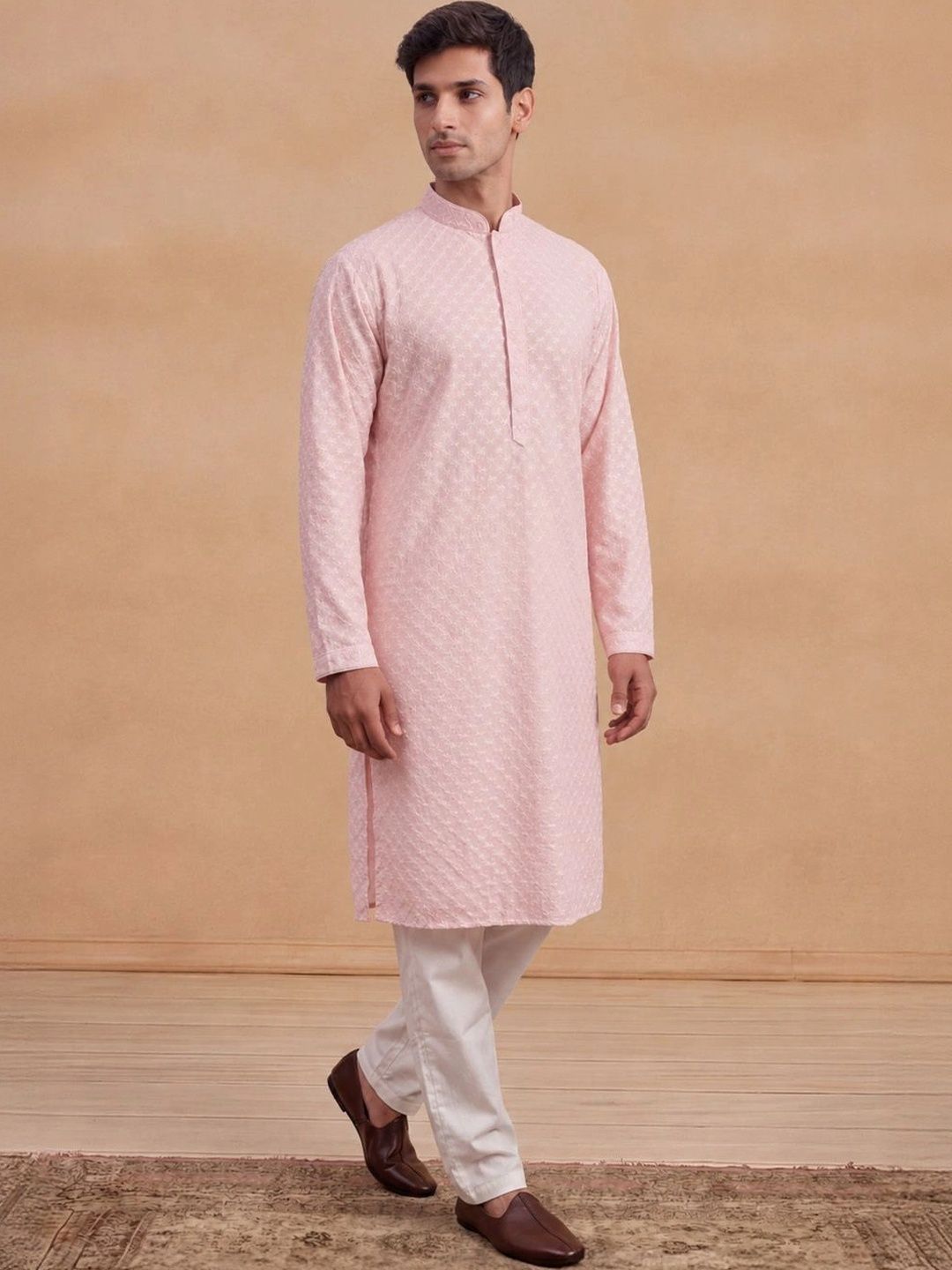 House of Chikankari Men Embroidered Chikankari Kurta