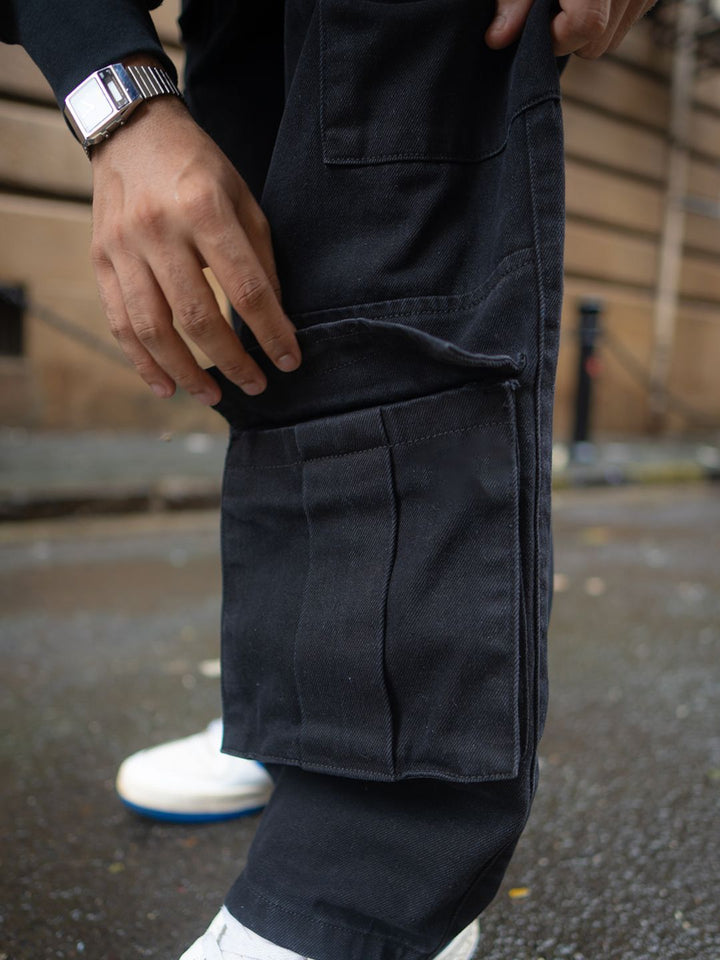 Powerlook Men Baggy Fit Denim Cargos