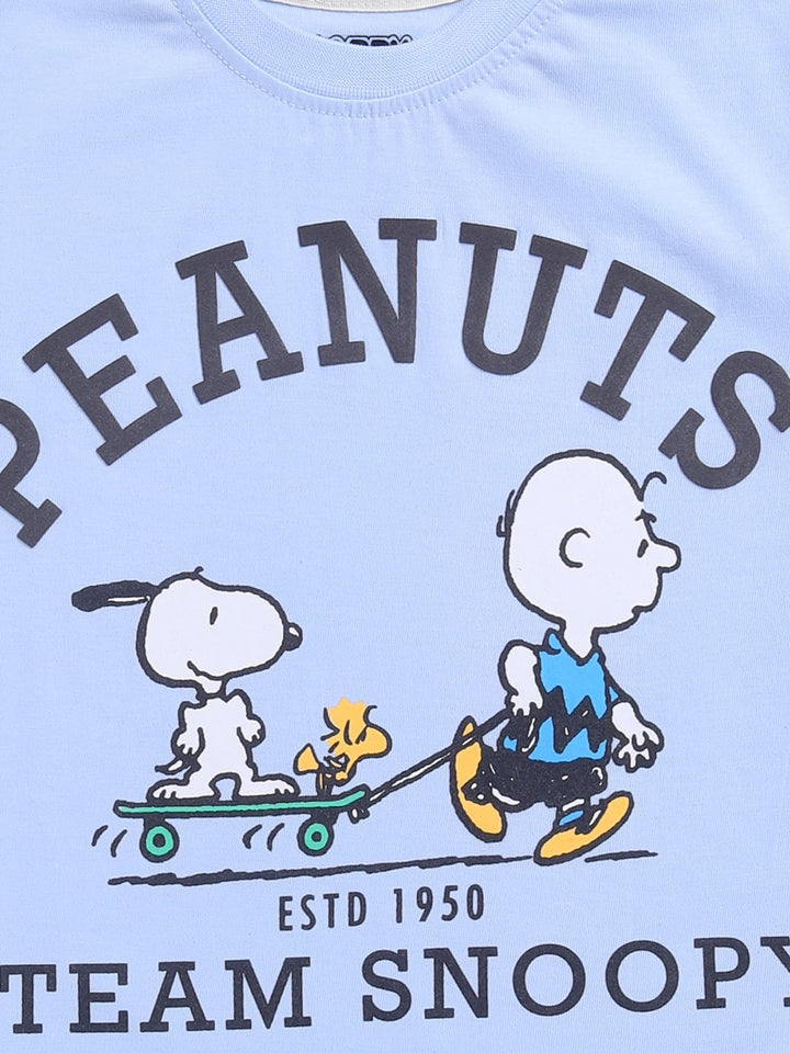 Happy Faces Boys Peanuts Printed Pure Cotton T-shirt