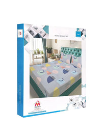 Myntra Elegant Homes Grey Geometric 300 TC King Double Bedsheet with 2 Pillow Covers