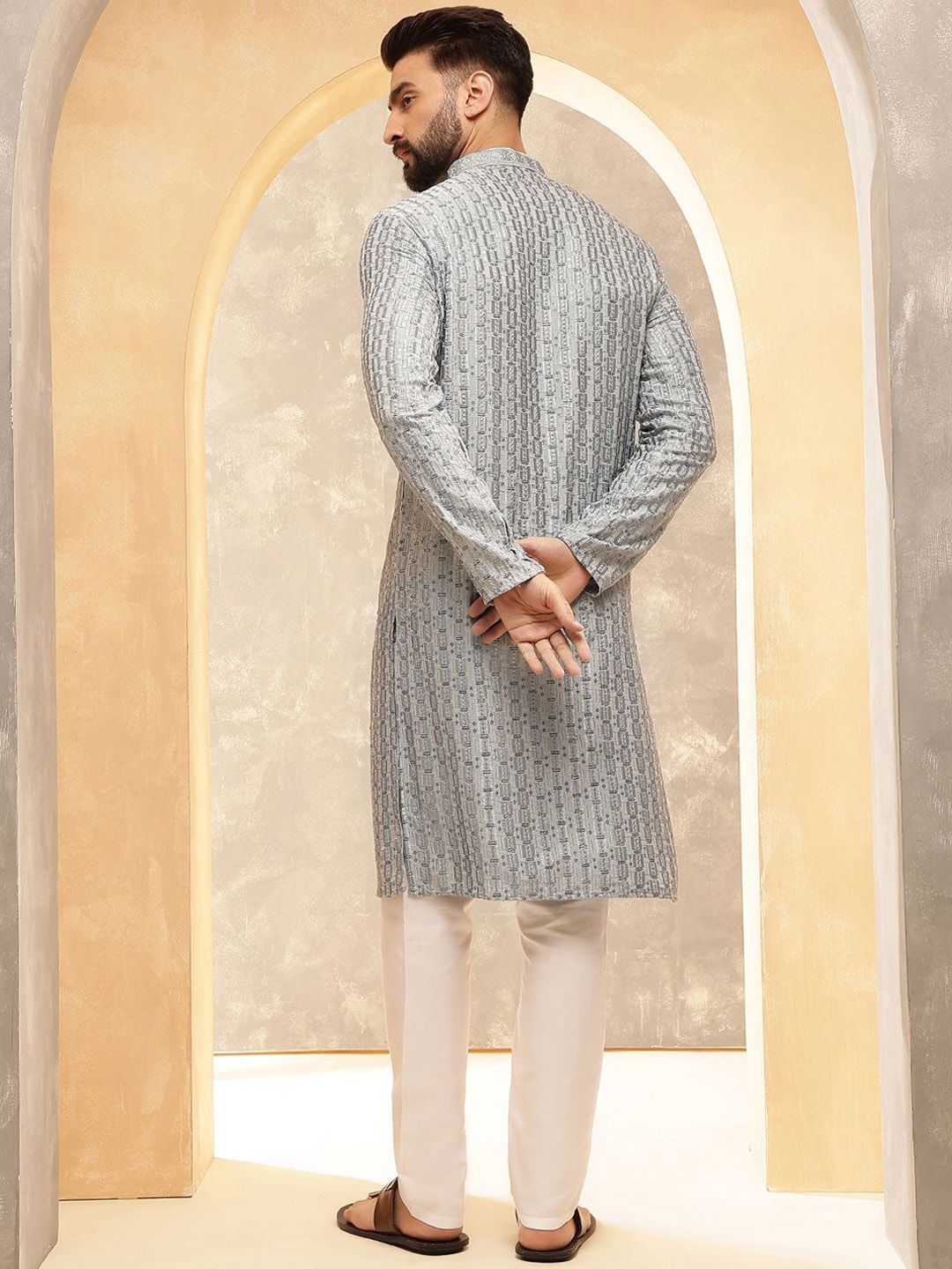SOJANYA Men Embroidered Thread Work Republic Day Republic Day Kurta