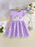 YK Girls Printed Peplum Dress