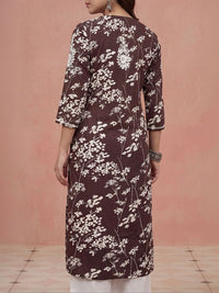 House of Chikankari Women Floral Embroidered Chikankari Kurta