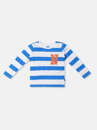 Nauti Nati Boys Pack Of 2 Bio Finish Striped Round Neck Cotton T-shirts