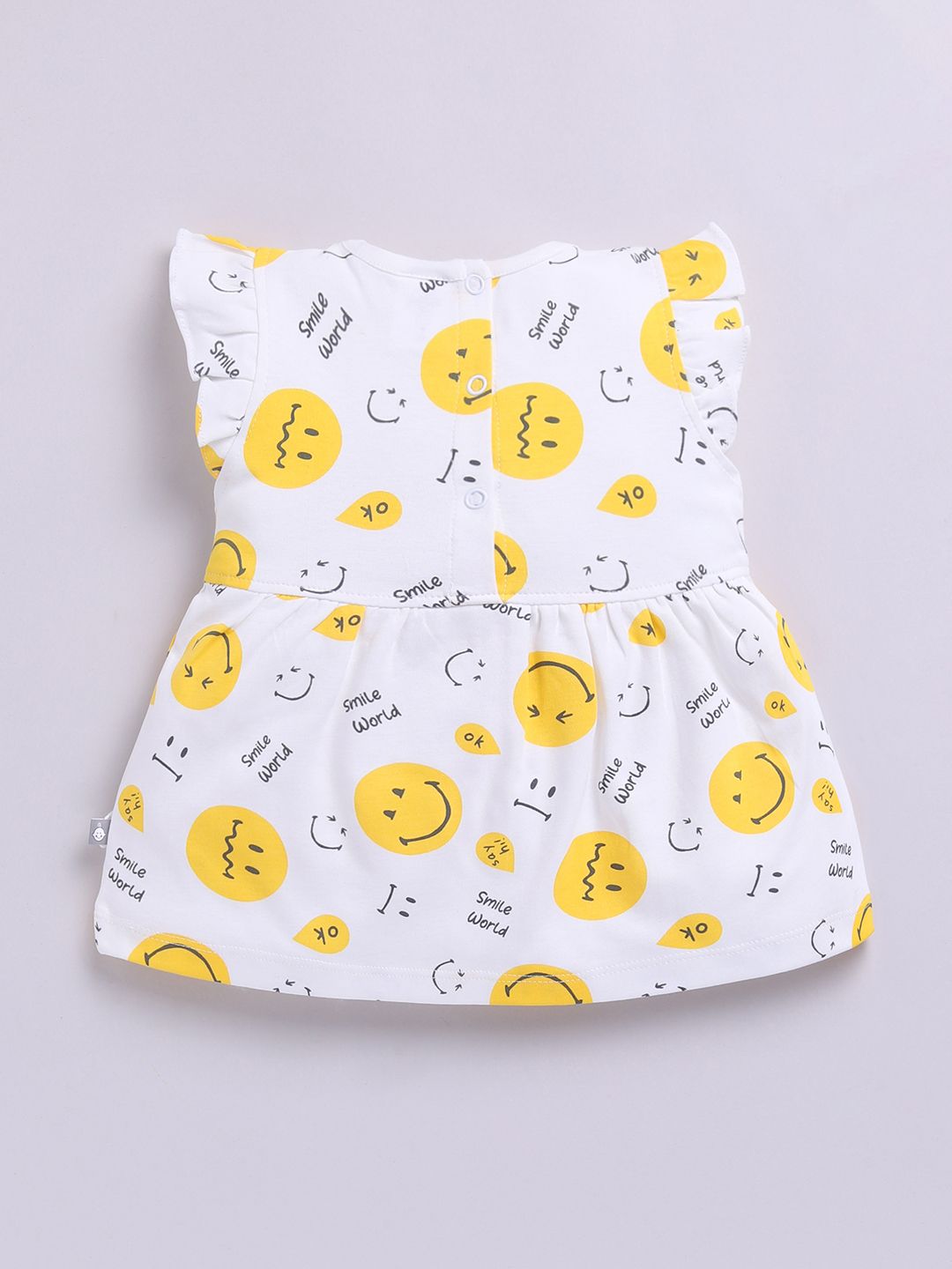 Happy Faces Infant Girls Smiley Printed Pure Cotton A-Line Dress