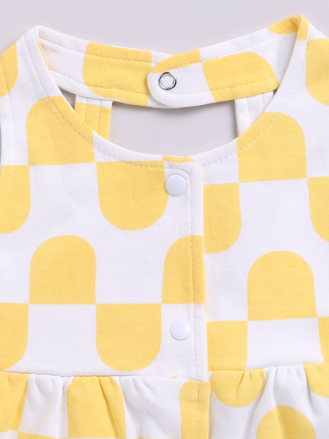 Moms Love Infant Girls Pure Cotton Printed Fit & Flare Dress with Applique Detail