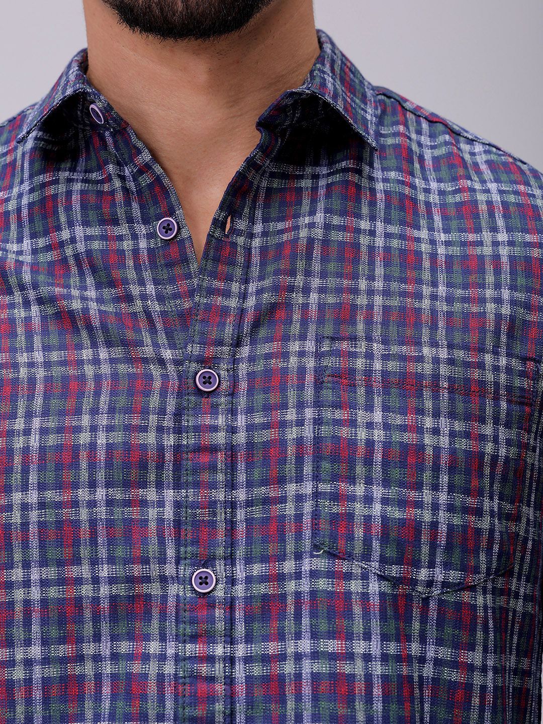 The Indian Garage Co Men Slim Fit Opaque Checked Casual Shirt