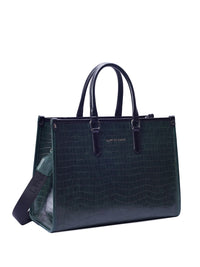 Lino Perros Croc Textured Structured Handheld Bag
