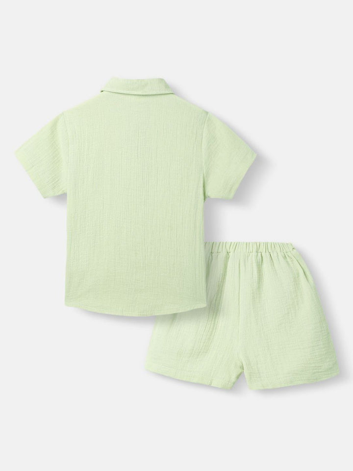 Nauti Nati Boys Shirt Collar Pure Cotton Shirt with Shorts