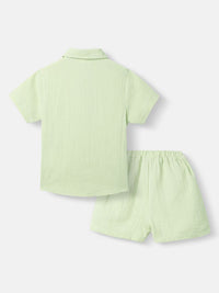 Nauti Nati Boys Shirt Collar Pure Cotton Shirt with Shorts