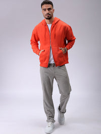 The Indian Garage Co Men Hooded Double Way Front Open Zipper Sweatshirt