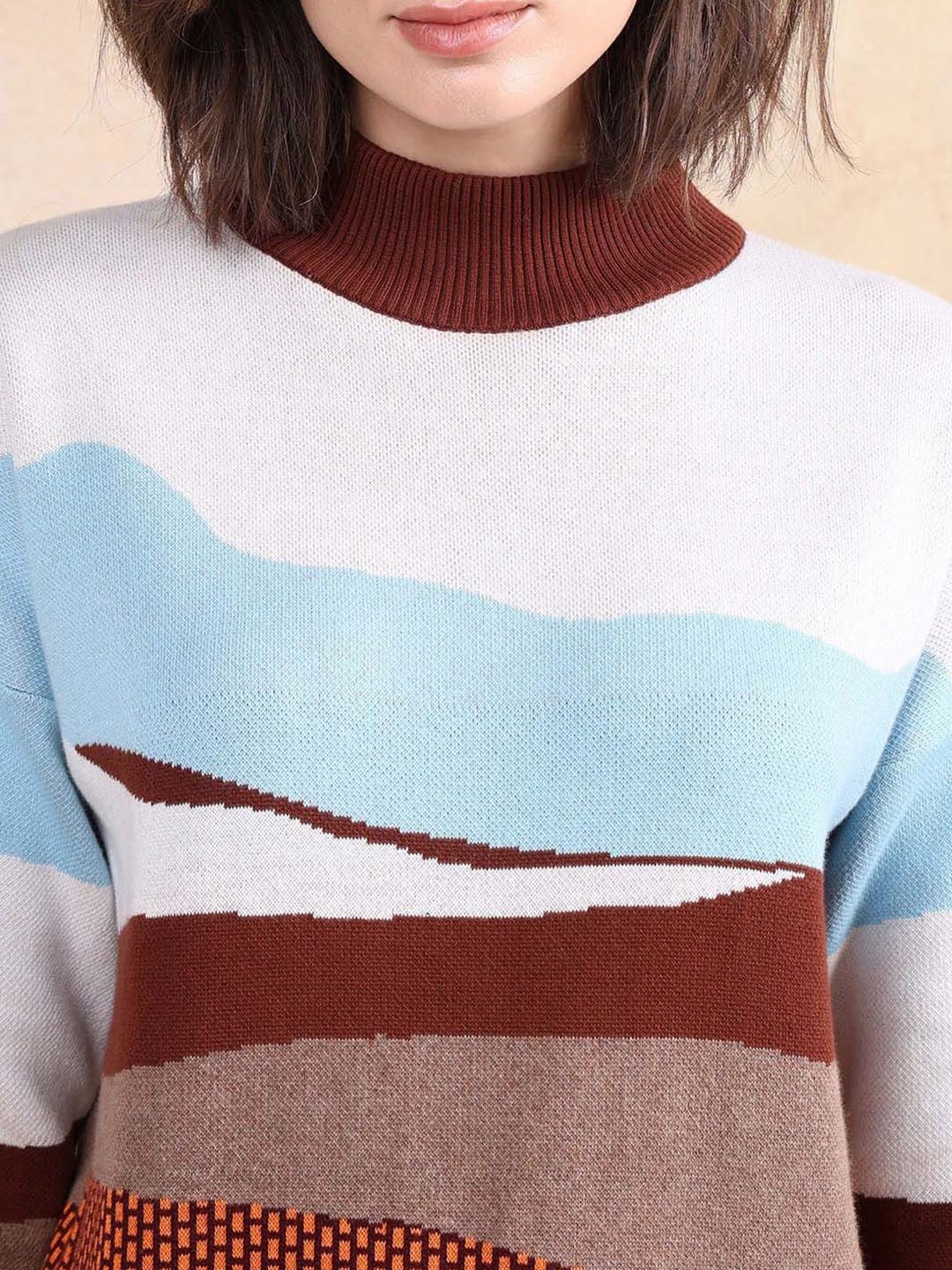 Rareism Women Colourblocked Cotton Top