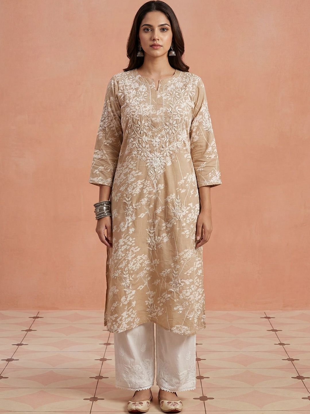 House of Chikankari Women Embroidered Thread Work Kurta