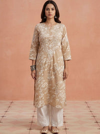 Kurta Sulam Benang Sulam Wanita Rumah Chikankari