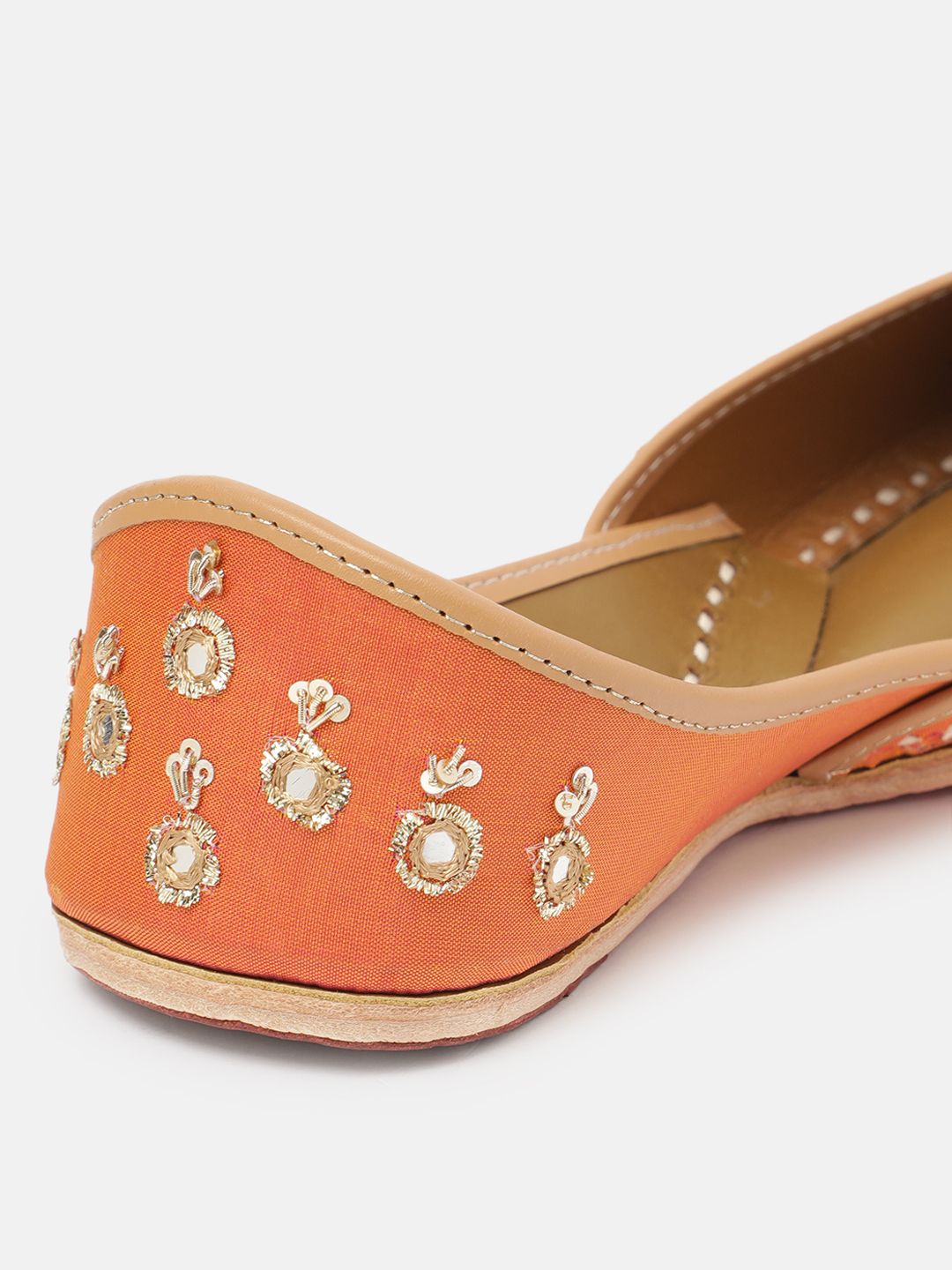 House of Pataudi Women Embellished Leather Mojaris