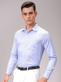 The Indian Garage Co. X Luxe Men Spread Collar Gingham Checked Slim Fit Formal Shirt