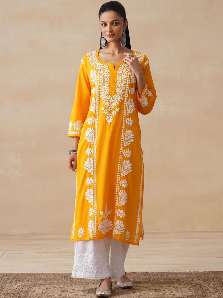 Rumah Wanita Chikankari Sulam Kurta Chikankari