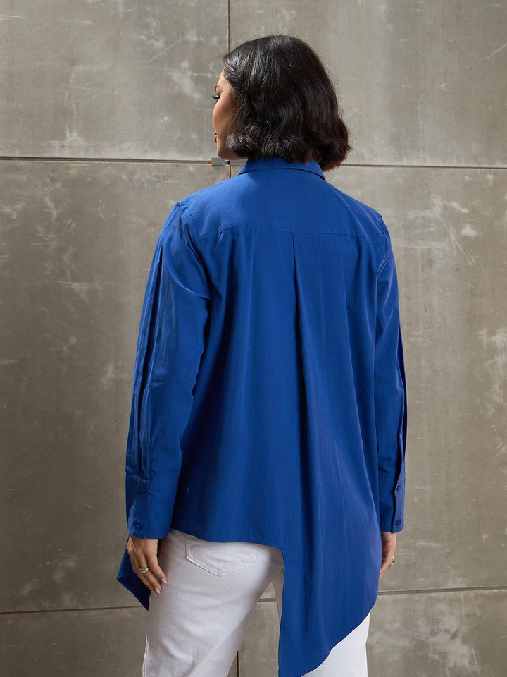 SASSAFRAS Women Relaxed Fit Spread Collar Solid Cotton Casual Shirt