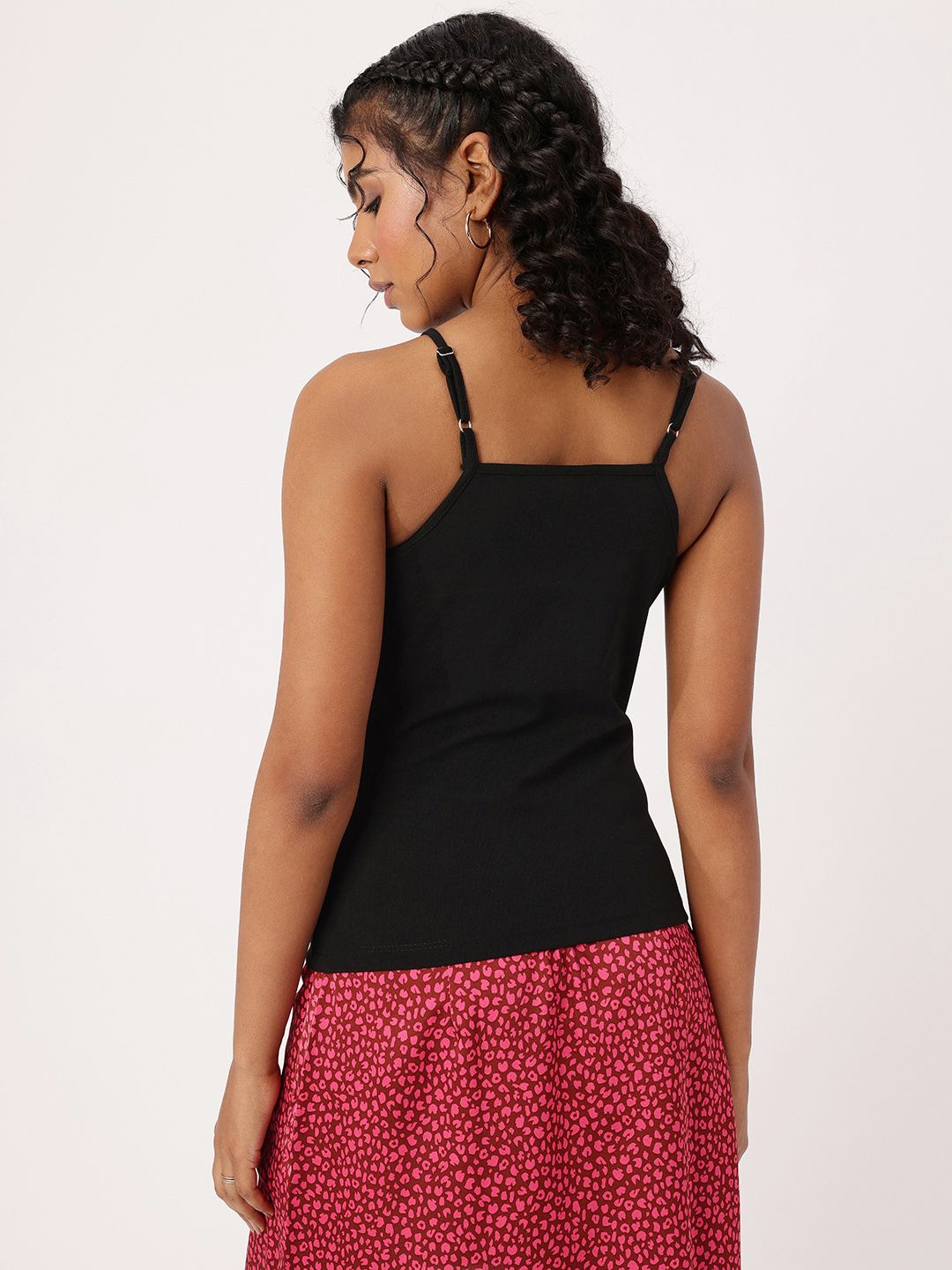DressBerry Whimsy Touch Criss-Cross Straps Detail Cami Style Fitted Top